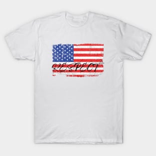 Respect America on a worn flag T-Shirt